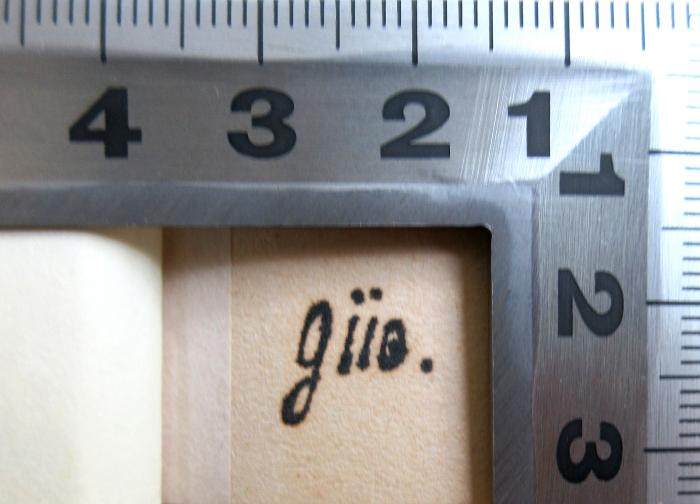 -, Von Hand: Notiz; 'giio. [?]'