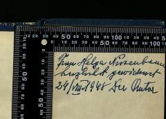 - (Reifer, Manfred;Nissenbaum, Helga), Von Hand: Widmung, Autor, Name, Datum; 'Frau Helga Nissenbaum
herzlichst gewidmet
24/VIII.1948 Der Autor'. 