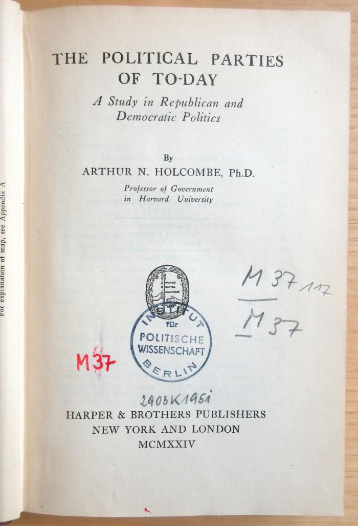 M 37 117 : The Political Parties of To-Day (1924)