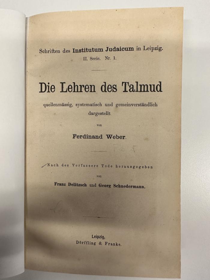 BD 3900 W373 S9 : System der altsynagogalen palästinischen Theologie : aus Targum, Midrasch und Talmud (1888)