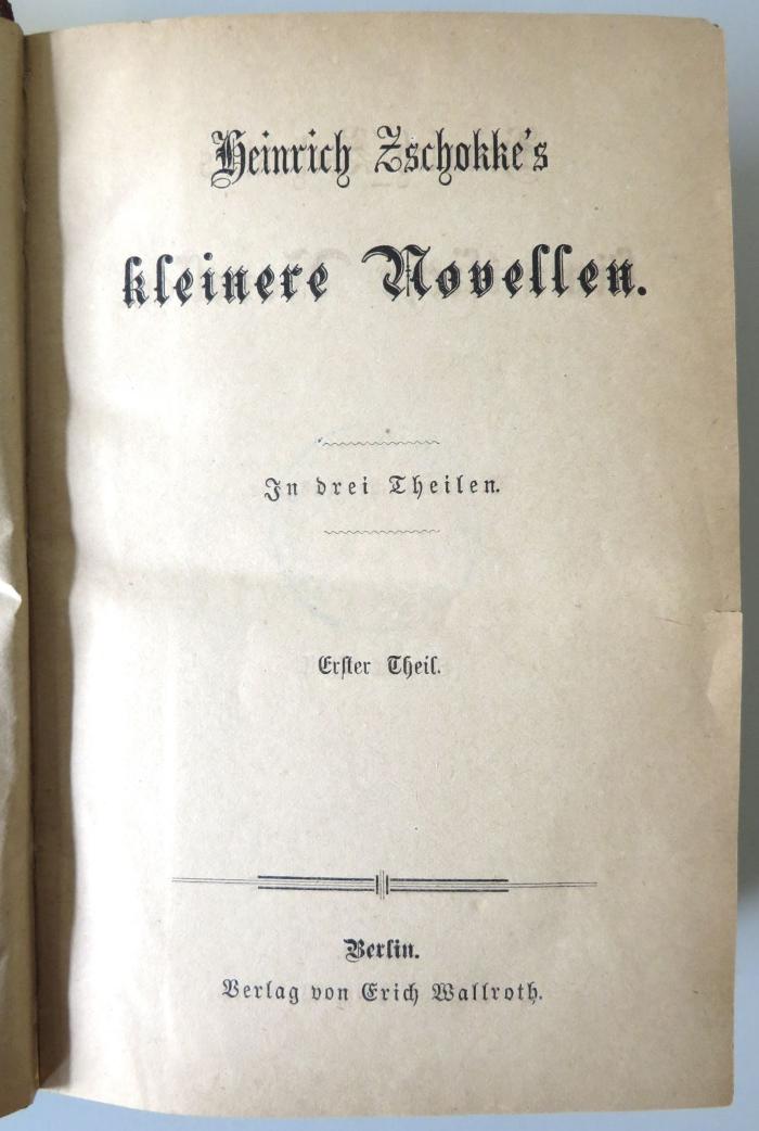 Z 6953 : Kleinere Novellen. In drei Theilen. (o. J.)