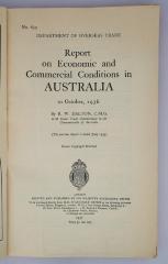 If 160 : Report on Economic and Commercial Conditions in Australia (1937)