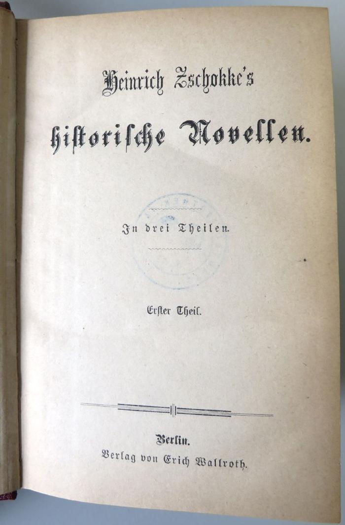 Z 6953 : Historische Novellen. In drei Theilen. (o. J.)