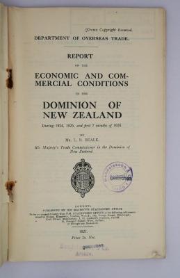 If 161 : Report on Economic and Commercial Conditions in the Dominion of New Zealand (1927)