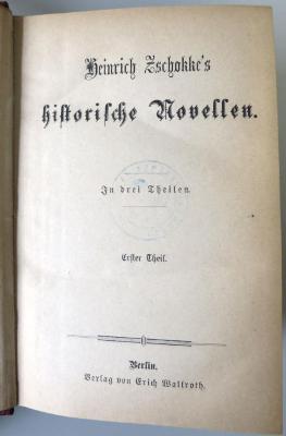 Z 6953 : Historische Novellen. In drei Theilen. (o. J.)