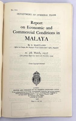 Ief 348 : Report on Economic and Commercial Conditions in Malaya (1937)