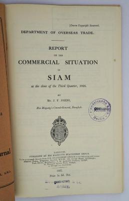 Ief 349 : Report on the Commercial Situation in Siam (1927)