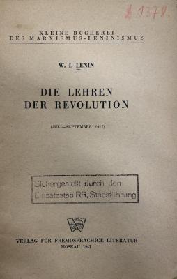 K 5/86 : Die Lehren der Revolution (1941)