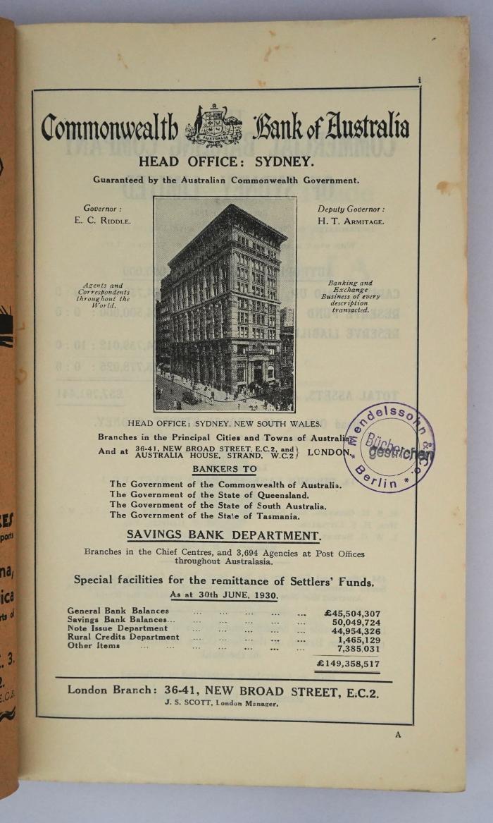 If 160 : Economic and Trade Conditions in Australia (1931/1933/1935)