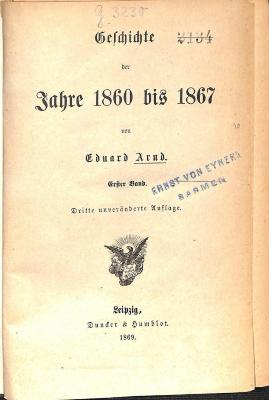 G 3230 : Geschichte der Jahre 1860 bis 1867. Bd. 1-2. (1869)