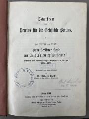 00/7740 : Vom Berliner Hofe zur Zeit Friedrich Wilhelm I. (1914)