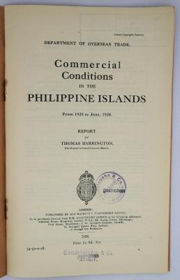 Ief 350 : Commercial Conditions in the Philippine Islands (1928)