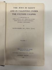 BD 4900 M281-1 : The Jews in Egypt and in Palestine under the Fāṭimid Caliphs. 1 (1920)