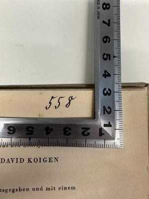 - (Kalori, Moses), Von Hand: Nummer; '558'. 