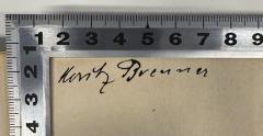 - (Brenner, Moritz), Von Hand: Name; 'Moritz Brenner'. 