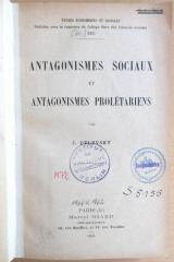 M 72 Del : Antagonismes Sociaux et Antagonismes Prolétariens  (1924)