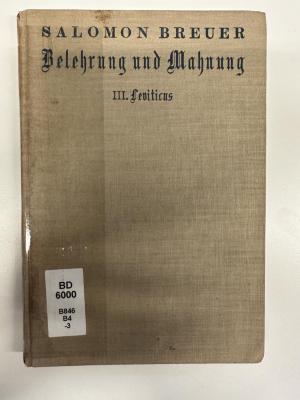 BD 6000 B846 B4-3 : Belehrung und Mahnung. 3, Leviticus (1935)