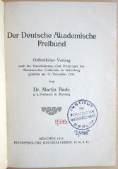 M 513 Rad : Der Deutsche Akademische Freibund  (1912)