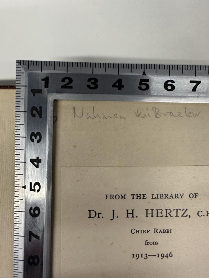 -, Von Hand: Name, Notiz; 'Nachman [mi] Brazlew'