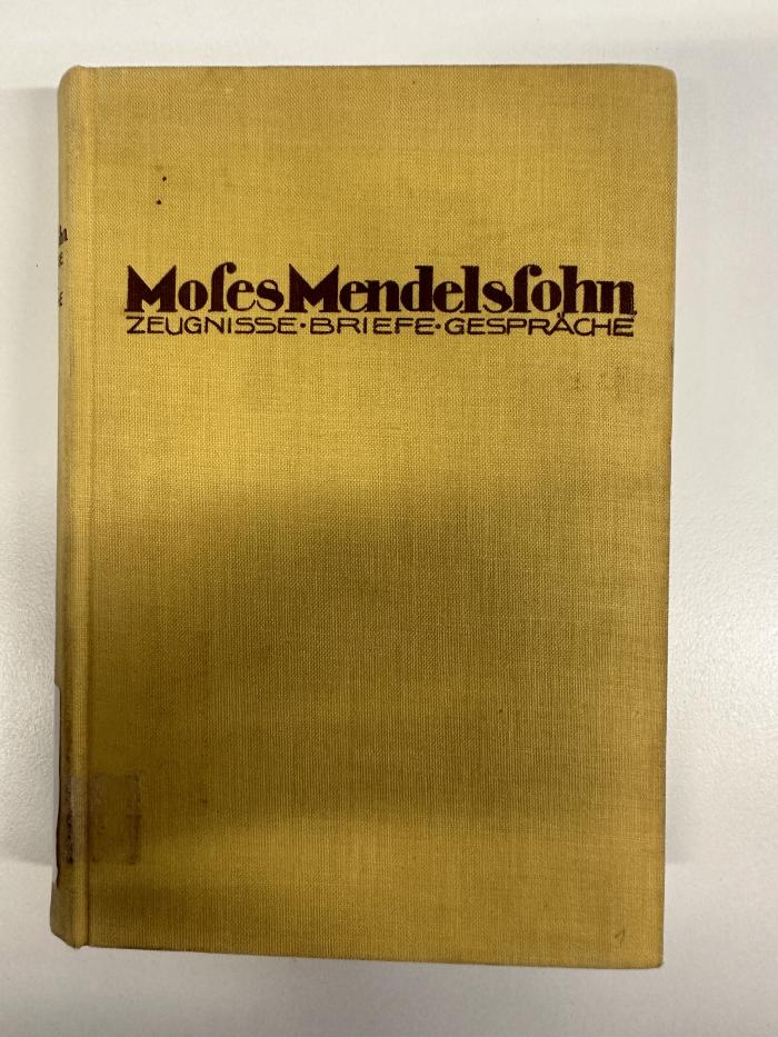 BD 6500 M548 : Der Mensch und das Werk : Zeugnisse, Briefe, Gespräche (1929)