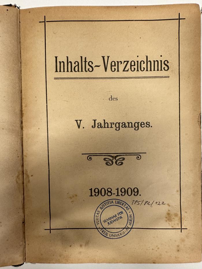BD 6800 J39-5 : Der jüdische Student : Zeitschrift des Kartells Jüdischer Verbindungen. (1902-1933)