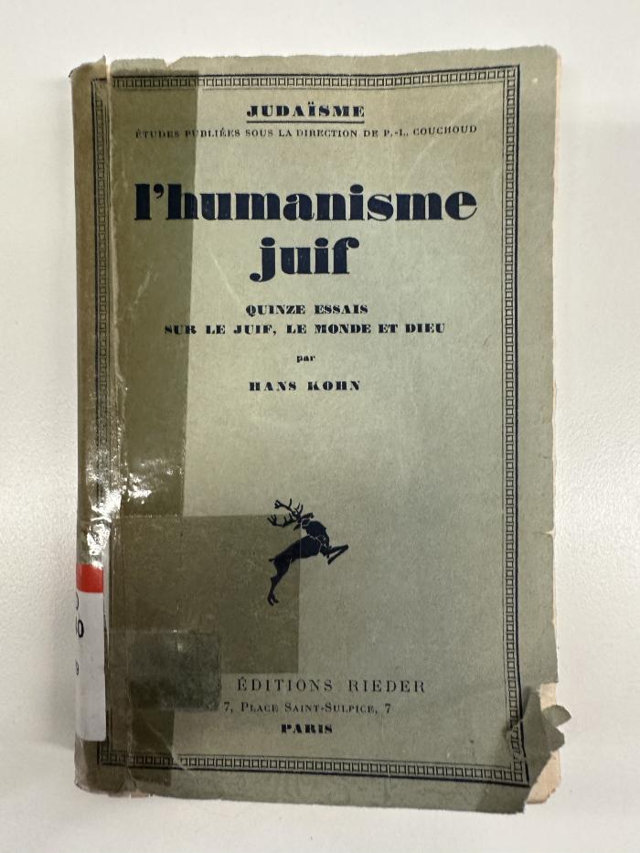 BD 6840 K79 : L' humanisme juif : Quinze essais sur le juif, le monde et dieu. (1931)