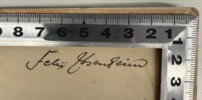- (Rosenheim, Felix), Von Hand: Name; 'Felix Rosenheim'. 