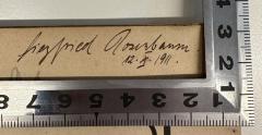 - (Rosenbaum, Siegfried), Von Hand: Name, Datum; 'Siegfried Rosenbaum
12.X.1911'. 