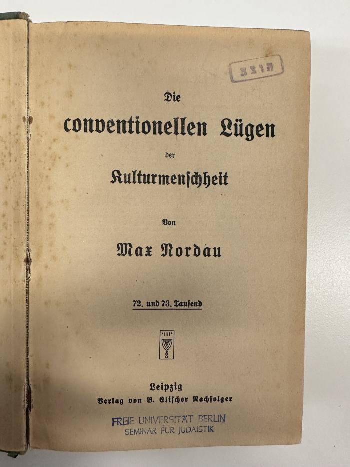 BD 6860 N828(4) : Die conventionellen Lügen der Kulturmenschheit (1883)