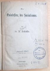 M 722 109 : Die Quintessenz des Socialismus (1875)