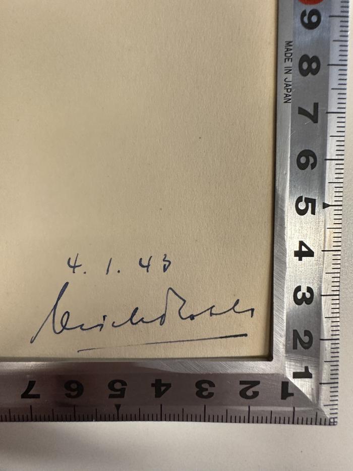 -, Von Hand: Autogramm, Datum; '4.1.43
[xxxx] Roth'