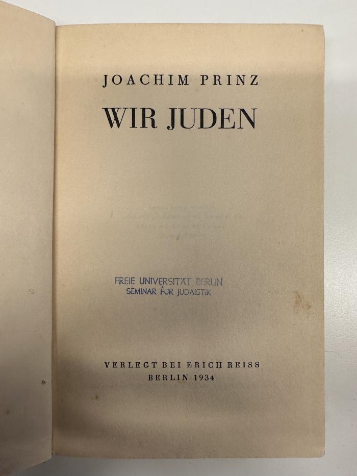 BD 6860 P957 : Wir Juden (1934)