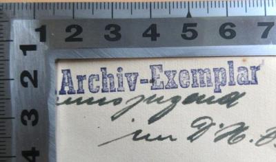 - (Deutscher Gewerkschaftsbund), Stempel: Annotation; 'Archiv-Exemplar'. 