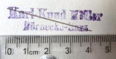 - (Möller[?], Karl-Knud), Stempel: Name, Ortsangabe; 'Karl-Knud Möller[?] / Börnecke-Harz'. 