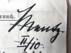 - (Mentz, Eugen), Von Hand: Name, Nummer; 'Mentz. / II/10.'. 