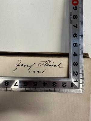 - (Hirsch, Josef),  Autogramm, Name, Name'Josef Hirsch
1921'. 
