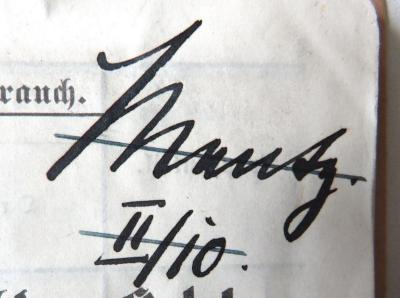 - (Mentz, Eugen), Von Hand: Name, Nummer; 'Mentz. / II/10.'. 