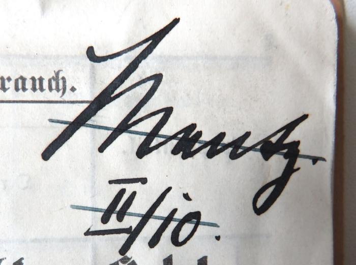 - (Mentz, Eugen), Von Hand: Name, Nummer; 'Mentz. / II/10.'. 