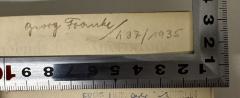 - (Franke, Georg), Von Hand: Name; 'Georg Franke /
A37/1935'. 