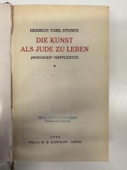 BD 6860 Y65 : Die Kunst als Jude zu leben : (Minderheit verpflichtet) (1928)