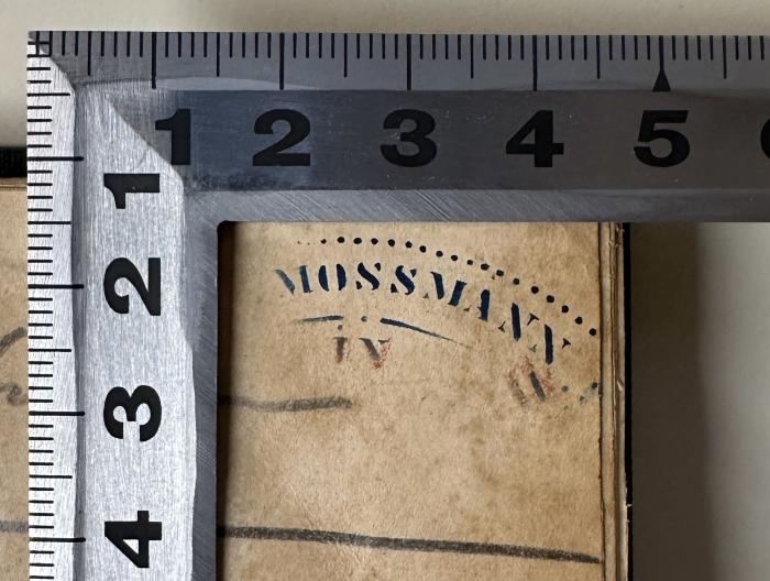 - (Mossmann, H. L.), Stempel: Name; '[XX] MOSSMANN
[XX]'. 