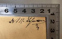 - (Lehmann, Dr. M.), Von Hand: Name; 'Dr. M. Lehmann'. 