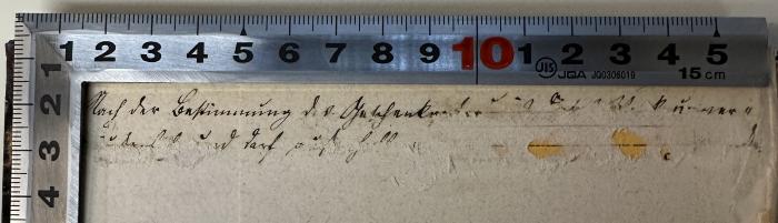 -, Von Hand: Notiz, Annotation; 'Darf der Bestimmung [XX]'