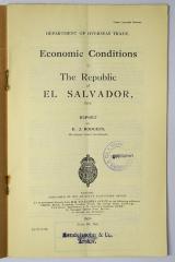 Icd 239 : Economic Conditions in The Republic of El Salvador (1930)
