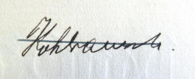 - (Kohlrausch, Ernst), Von Hand: Name; 'Kohlrausch.'. 