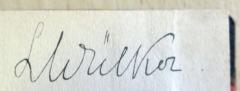 - (Wülker, Ludwig), Von Hand: Name; 'L Wülker.'. 