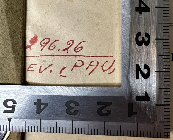-, Von Hand: Notiz; '296.26
LEV. (PAU)'