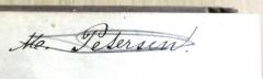 - (Petersen, M.), Von Hand: Autogramm; 'M. Petersen.'. 