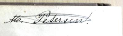 - (Petersen, M.), Von Hand: Autogramm; 'M. Petersen.'. 