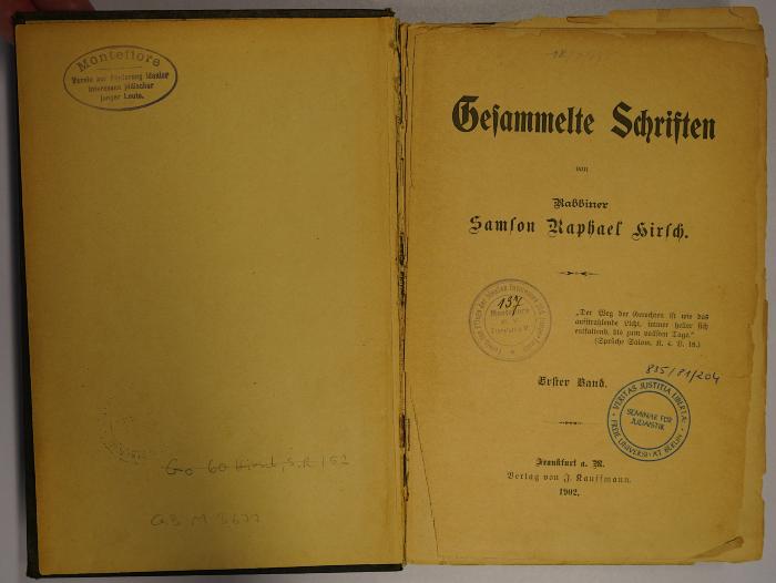 GB M 3677 : Gesammelte Schriften. 1 (1902)